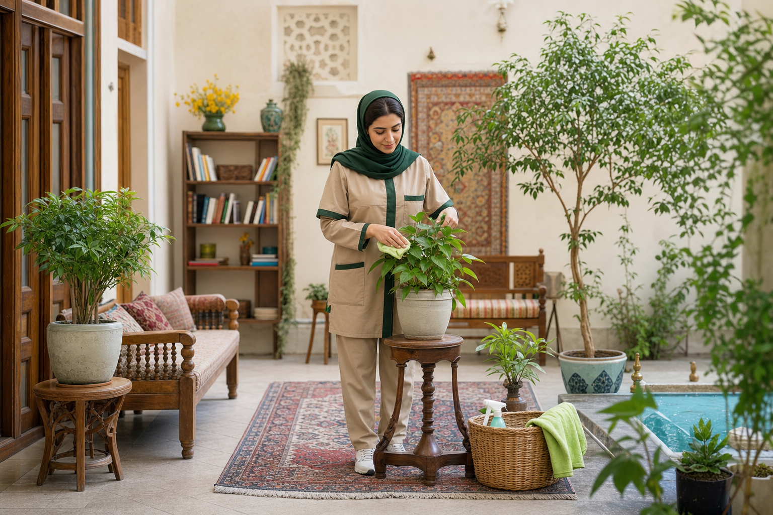 نیروی حرفه‌ای آواپاک در حال مرتب‌سازی محیط ایرانی